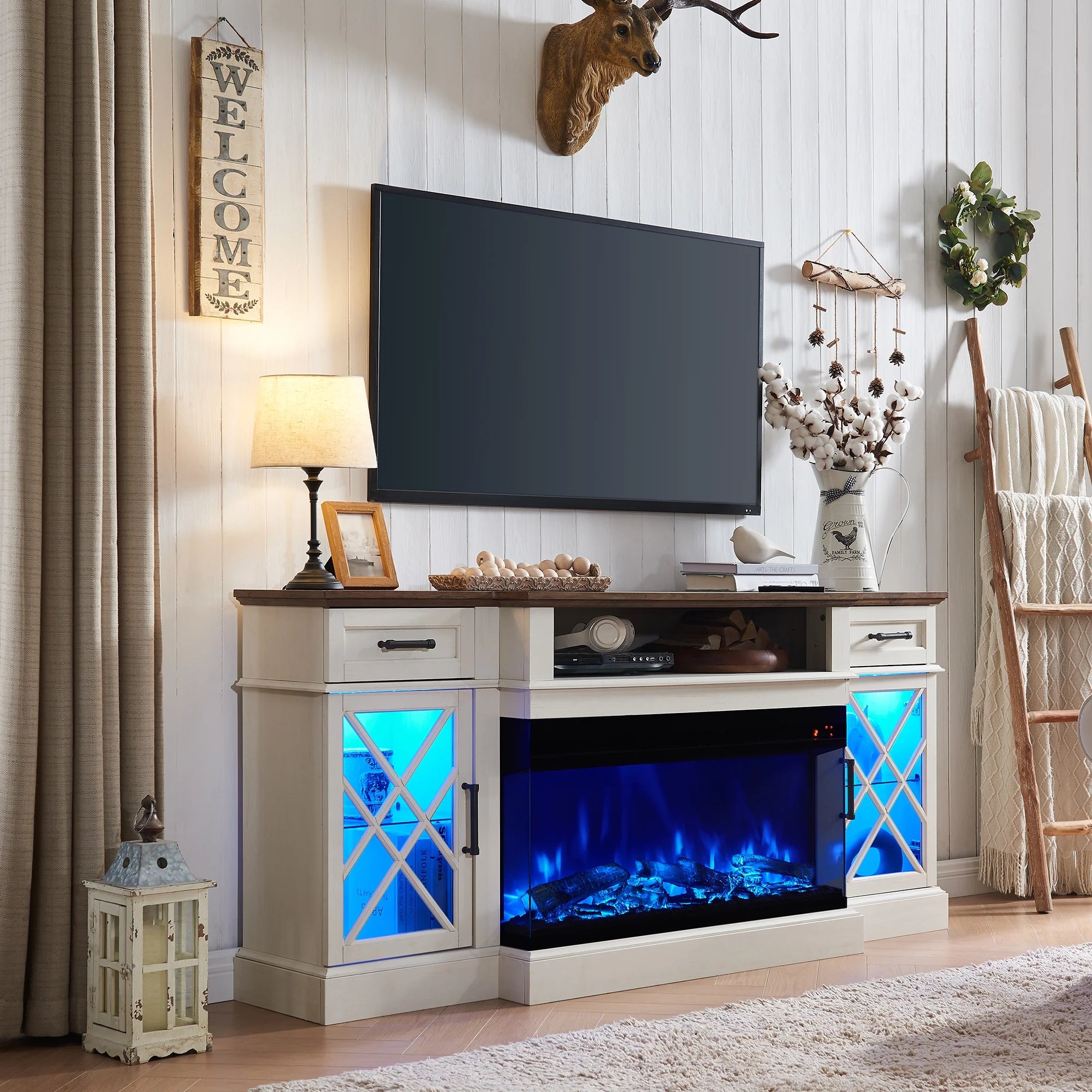 3-Sided Fireplace Entertainment Center